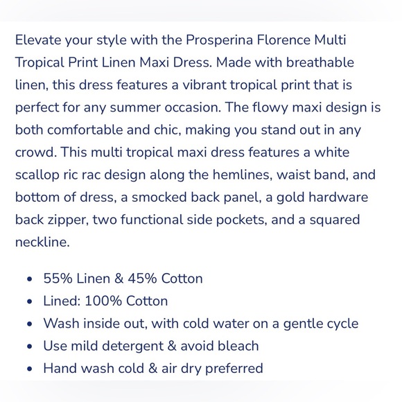 NWT Prosperina Florence Maxi Dress In Isolation Bella Print - Picture 4 of 4